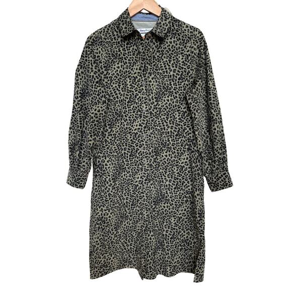 Tommy Bahama XS Shirt Dress | Leopard Corduroy, Cotton Belted Pockets Safari New - Picture 9 of 10